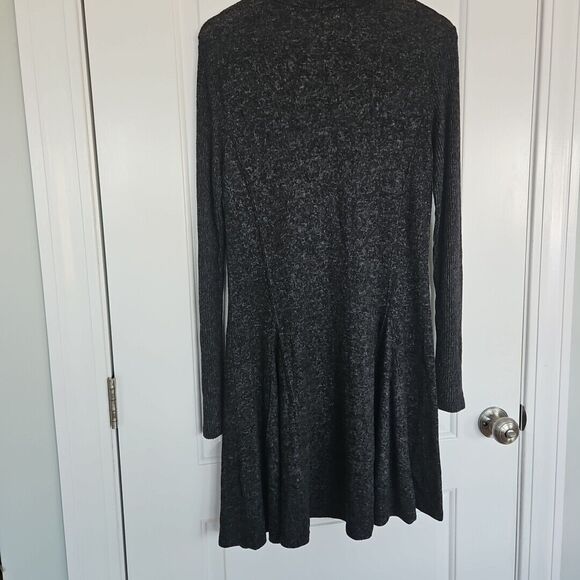 Saturday Sunday Anthropologie Cowl Neck Sweater Dress Medium, Heather Black - Picture 4 of 11